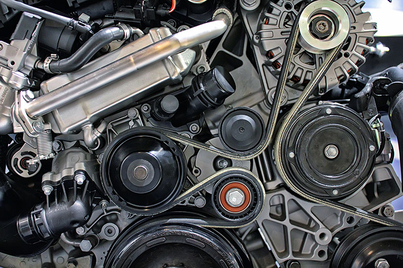 Mobile mechanic in Albuquerque replacing a broken timing belt on a car engine on-site